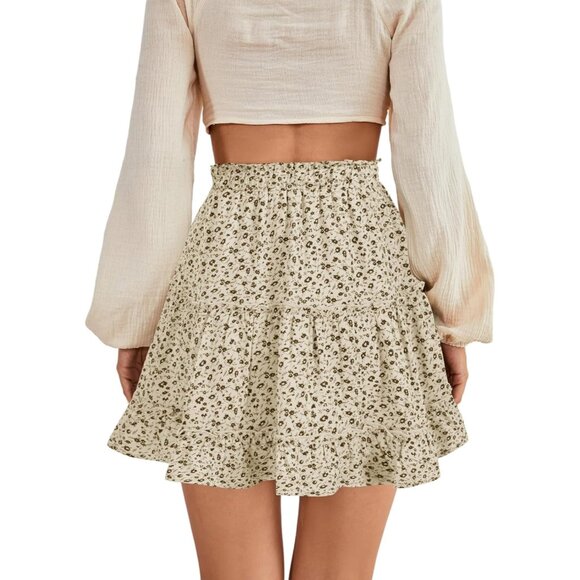 Trendy Women's A-Line Short Skirt with Layered Ruffle Design - X-Large Size - Picture 2 of 6